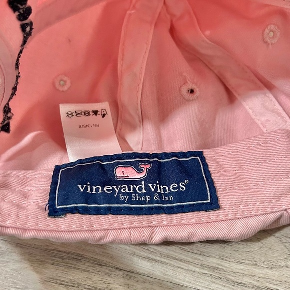 Vineyard Vines Pink Baseball Hat Cap Strap Back Blue Whale Cotton One Size - Picture 3 of 8